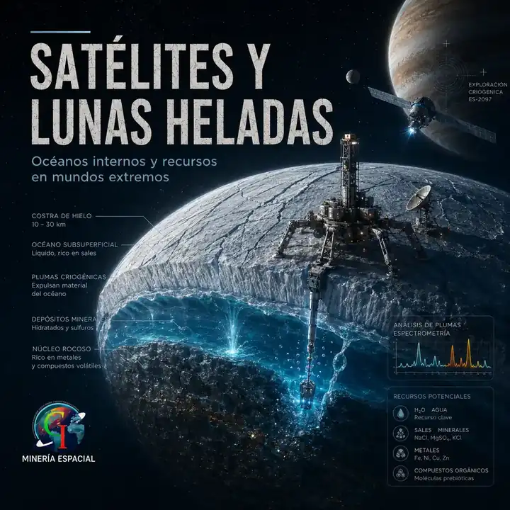 Satélites y lunas heladas