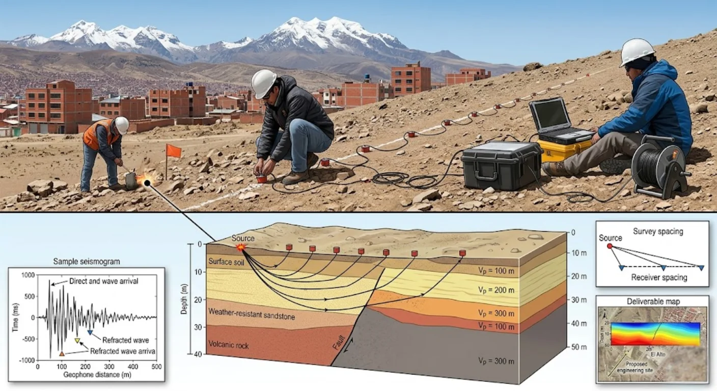 Explorando el Subsuelo: Guía Completa sobre la Sísmica de Refracción (ejemplos en Bolivia)