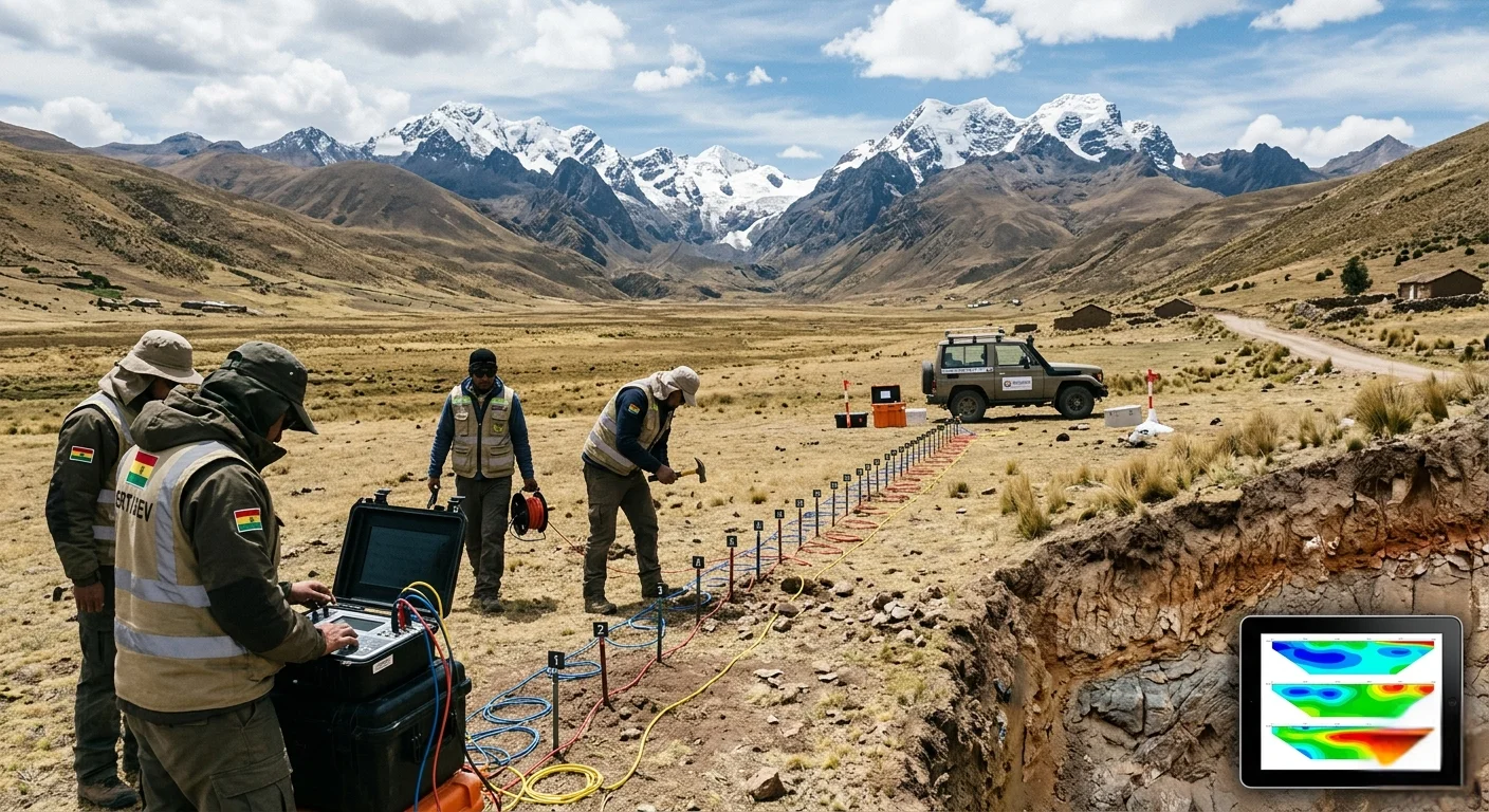 Resistividad eléctrica (ERT/SEV) en Bolivia: qué es, cuándo usarla, tiempos, entregables y cómo cotizar